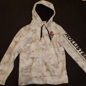 Hollister white rose hoodie